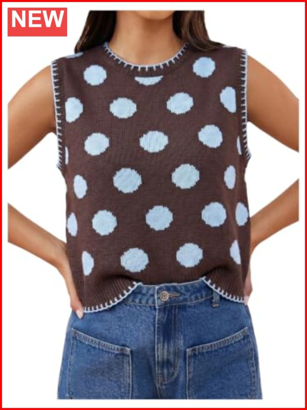 Lobster Crochet Knit Sweater Vest Sleeveless Tank Top Lightweight